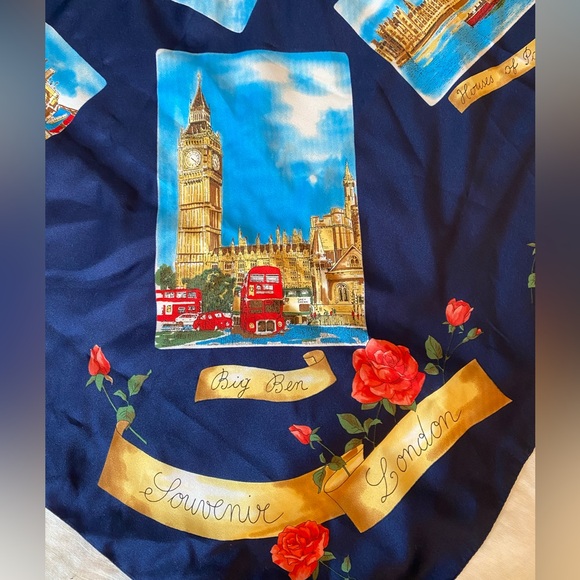 Art of the Scarf Tie Rack- London Landmarks Design, Measures 34” X 34” - Picture 4 of 8